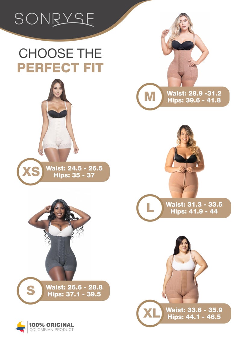 Sonryse 096 Colombian Faja Post Surgery Compression Shapewear Garment After Liposuction for Women Colombian Postpartum Shapewear Cocoa XS - Image 3